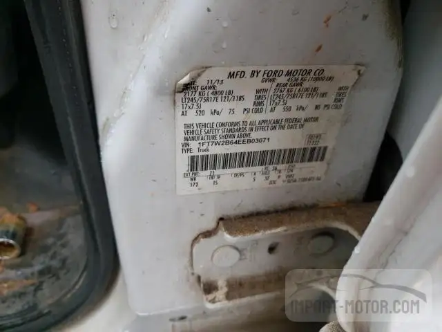 Photo 11 VIN: 1FT7W2B64EEB03071 - FORD F250 