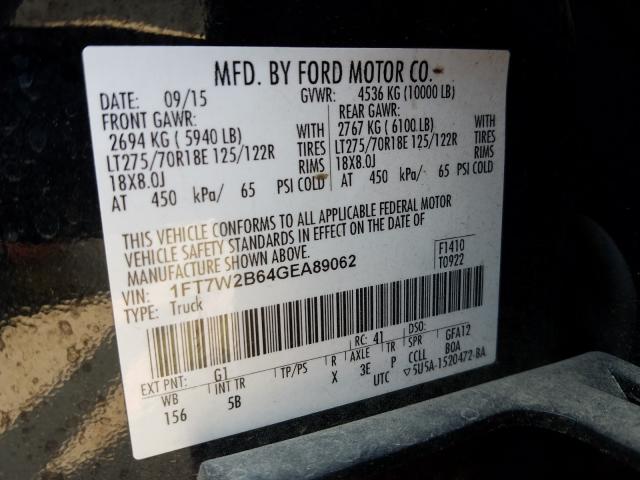 Photo 9 VIN: 1FT7W2B64GEA89062 - FORD F250 SUPER 