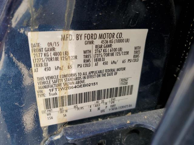 Photo 11 VIN: 1FT7W2B64GEB02151 - FORD F250 SUPER 