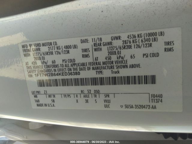 Photo 8 VIN: 1FT7W2B64KED36380 - FORD F-250 