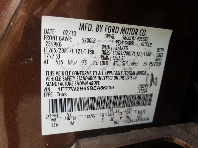 Photo 9 VIN: 1FT7W2B65BEA66236 - FORD F250 SUPER 