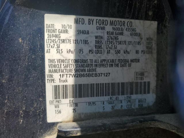 Photo 11 VIN: 1FT7W2B65BEB37127 - FORD F250 SUPER 