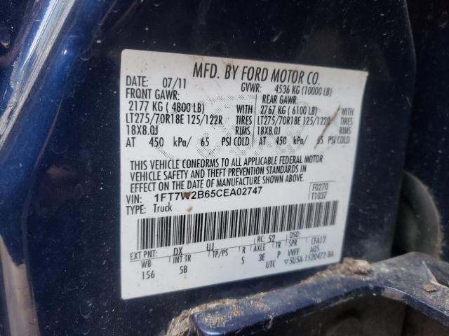 Photo 9 VIN: 1FT7W2B65CEA02747 - FORD F250 SUPER 