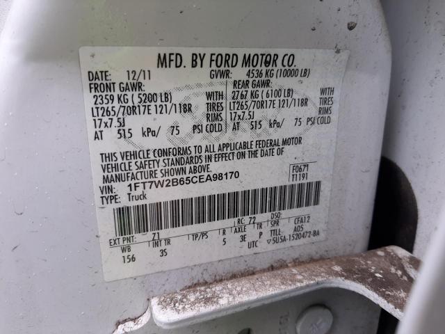 Photo 9 VIN: 1FT7W2B65CEA98170 - FORD F250 SUPER 