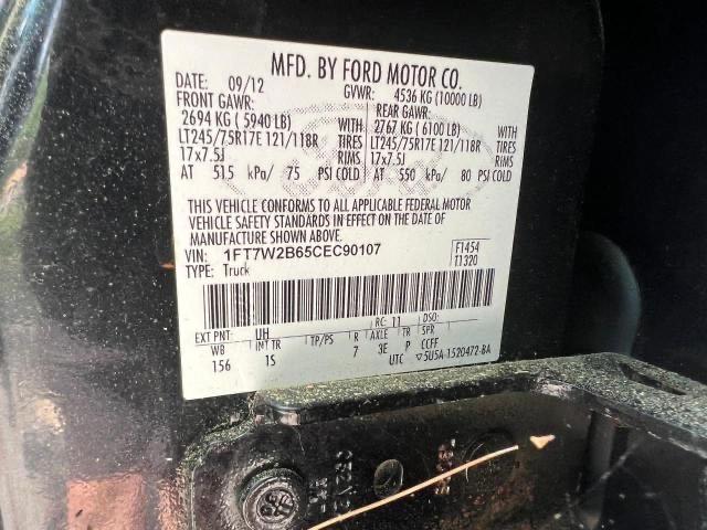 Photo 9 VIN: 1FT7W2B65CEC90107 - FORD F250 SUPER 