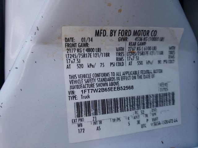 Photo 9 VIN: 1FT7W2B65EEB52568 - FORD F250 SUPER 