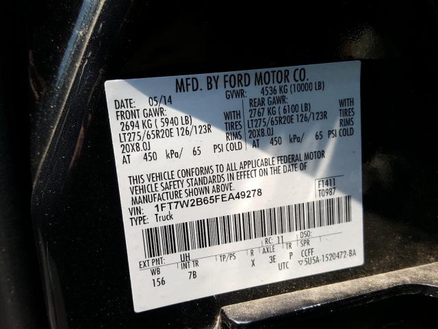 Photo 9 VIN: 1FT7W2B65FEA49278 - FORD F250 SUPER 