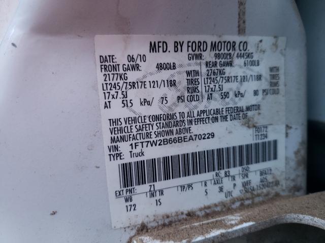 Photo 9 VIN: 1FT7W2B66BEA70229 - FORD F250 SUPER 