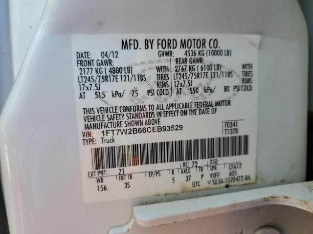 Photo 9 VIN: 1FT7W2B66CEB93529 - FORD F250 SUPER 