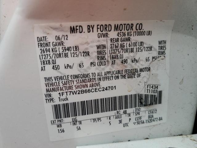 Photo 11 VIN: 1FT7W2B66CEC24701 - FORD F250 SUPER 