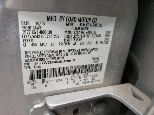 Photo 9 VIN: 1FT7W2B66GEB25513 - FORD F250 SUPER 