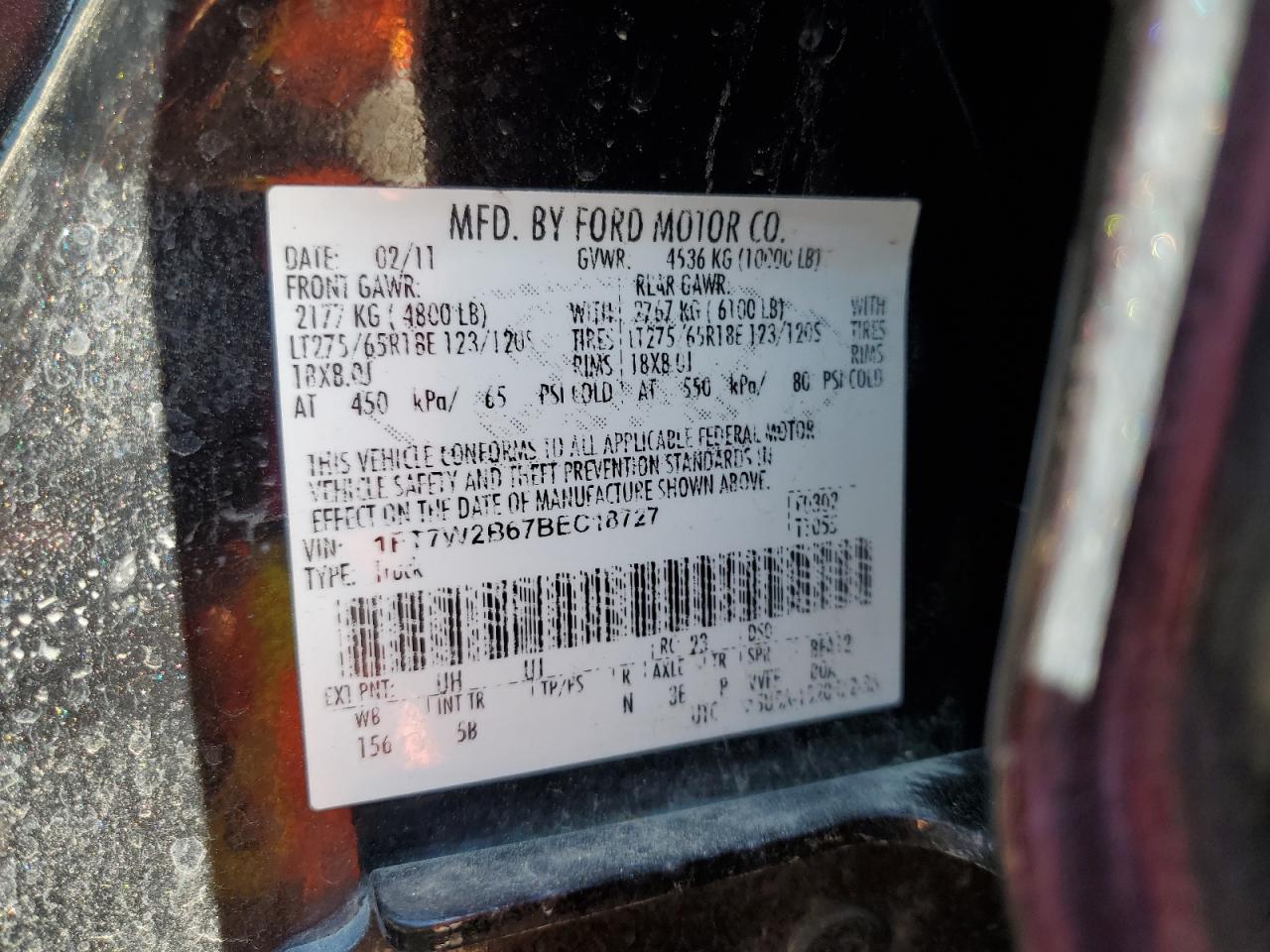 Photo 11 VIN: 1FT7W2B67BEC18727 - FORD F250 