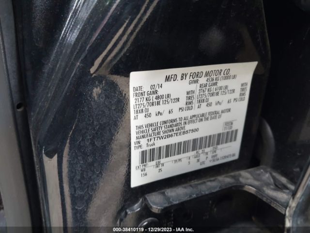 Photo 8 VIN: 1FT7W2B67EEB57500 - FORD F-250 