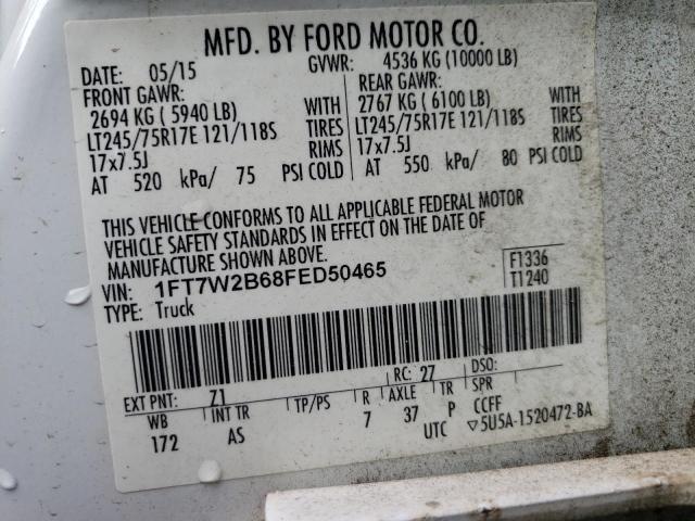 Photo 11 VIN: 1FT7W2B68FED50465 - FORD F250 