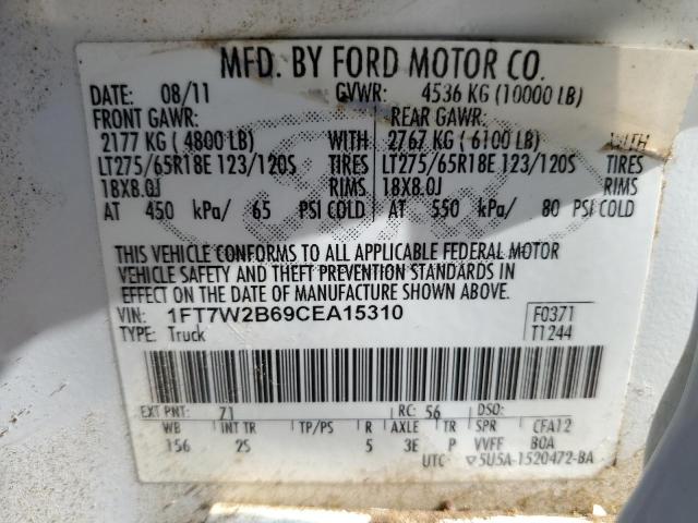 Photo 9 VIN: 1FT7W2B69CEA15310 - FORD F250 SUPER 