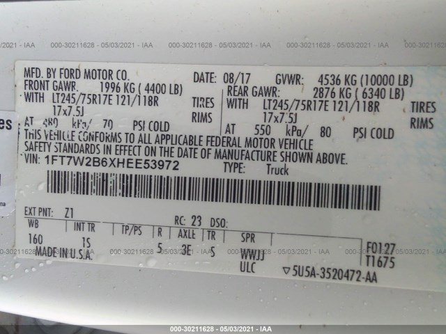 Photo 8 VIN: 1FT7W2B6XHEE53972 - FORD SUPER DUTY F-250 SRW 