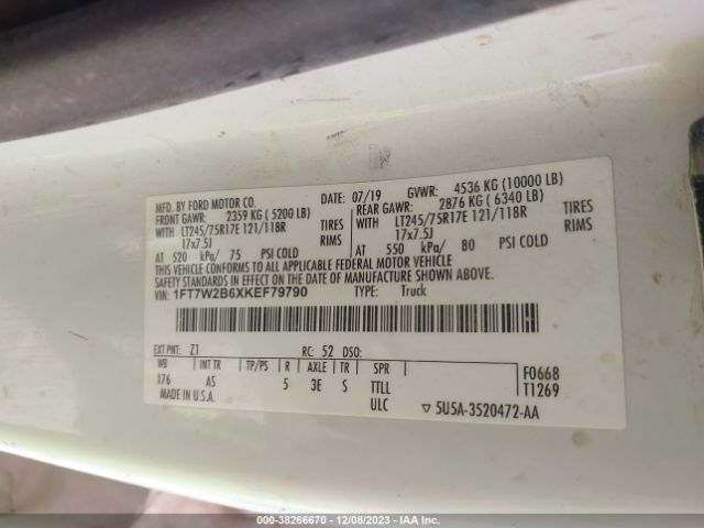 Photo 8 VIN: 1FT7W2B6XKEF79790 - FORD F-250 