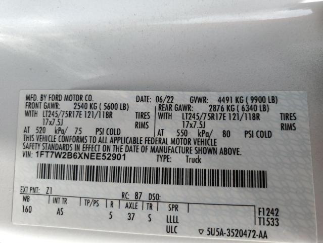 Photo 11 VIN: 1FT7W2B6XNEE52901 - FORD F250 