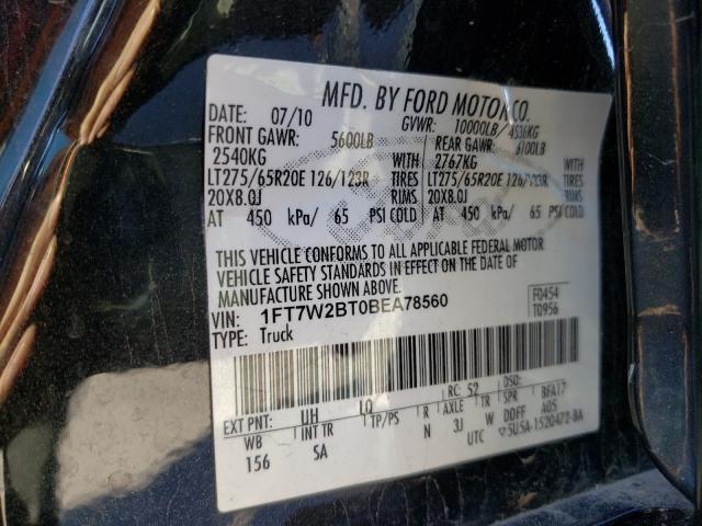 Photo 9 VIN: 1FT7W2BT0BEA78560 - FORD F250 SUPER 