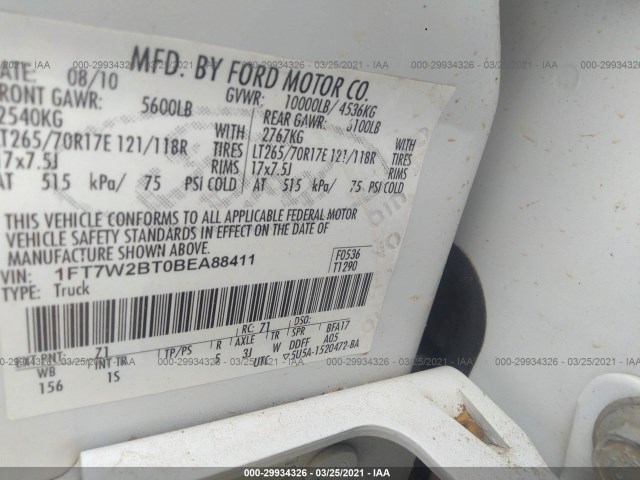 Photo 8 VIN: 1FT7W2BT0BEA88411 - FORD SUPER DUTY F-250 