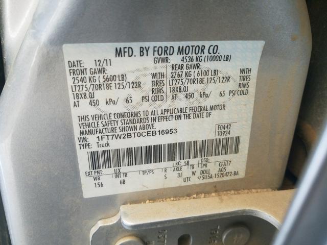 Photo 9 VIN: 1FT7W2BT0CEB16953 - FORD F250 SUPER 