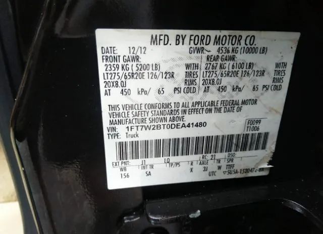 Photo 8 VIN: 1FT7W2BT0DEA41480 - FORD SUPER DUTY F-250 SRW 