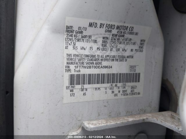 Photo 8 VIN: 1FT7W2BT0DEA59624 - FORD F-250 