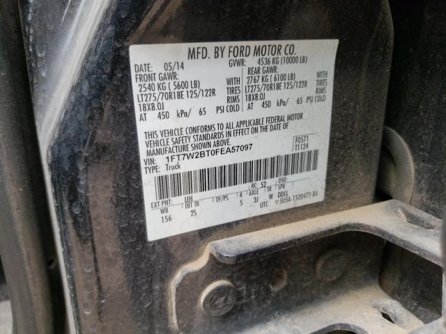 Photo 9 VIN: 1FT7W2BT0FEA57097 - FORD F250 SUPER 