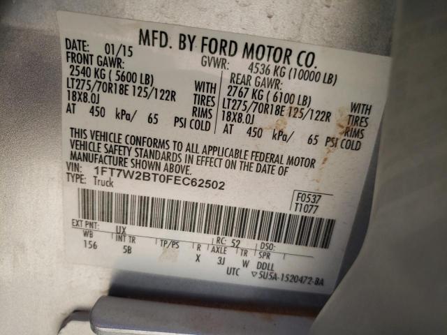 Photo 9 VIN: 1FT7W2BT0FEC62502 - FORD F250 SUPER 