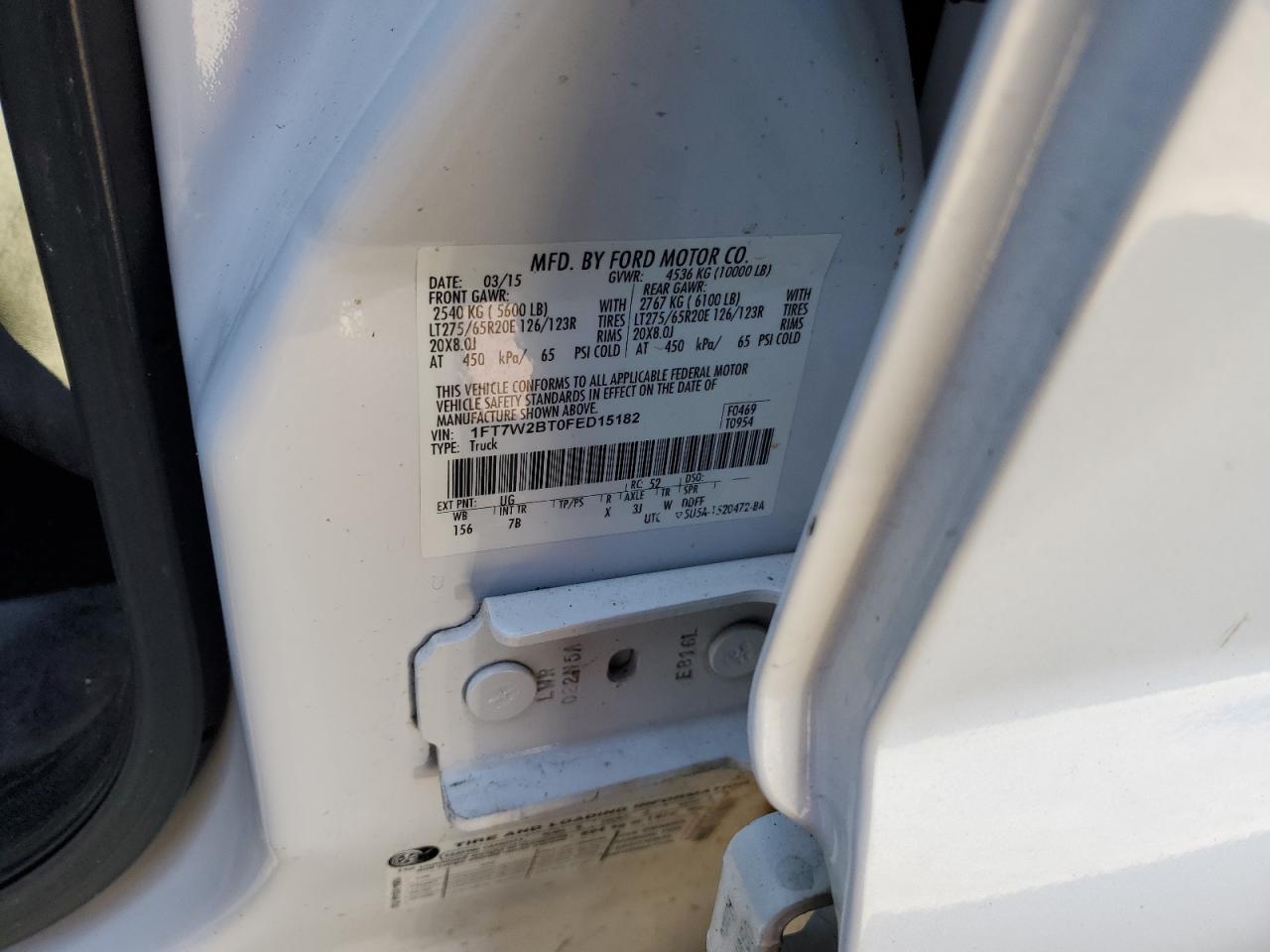 Photo 11 VIN: 1FT7W2BT0FED15182 - FORD F250 