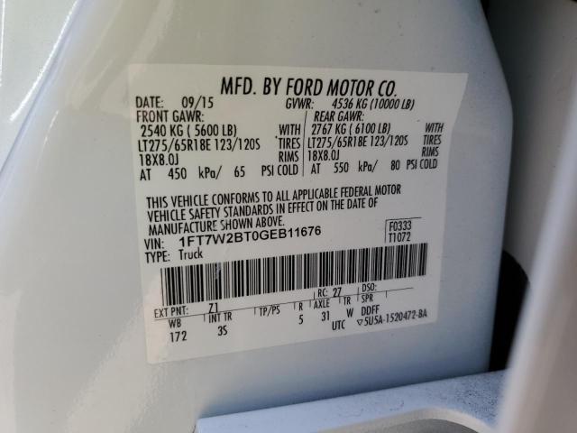 Photo 12 VIN: 1FT7W2BT0GEB11676 - FORD F250 SUPER 