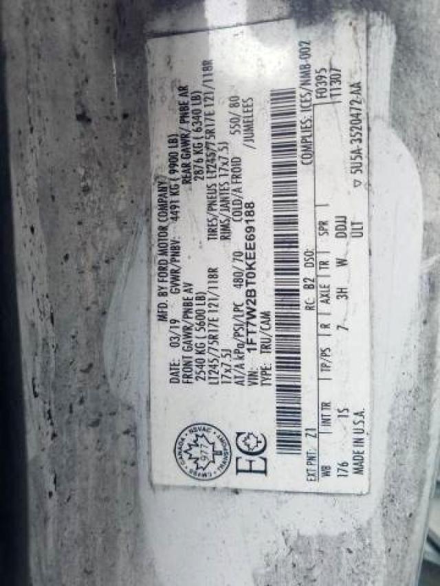 Photo 8 VIN: 1FT7W2BT0KEE69188 - FORD F250 SUPER 