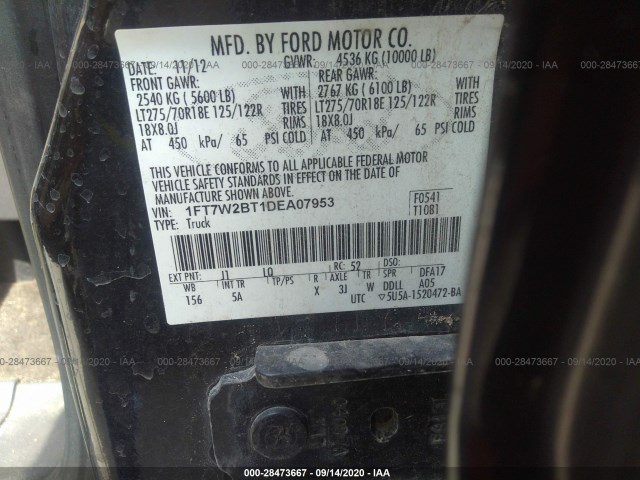 Photo 8 VIN: 1FT7W2BT1DEA07953 - FORD SUPER DUTY F-250 SRW 