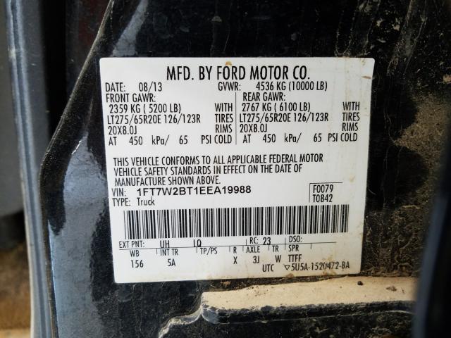 Photo 9 VIN: 1FT7W2BT1EEA19988 - FORD F250 SUPER 