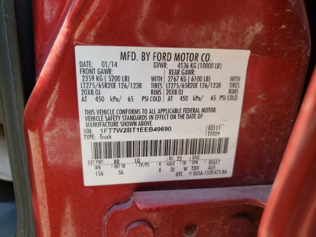 Photo 9 VIN: 1FT7W2BT1EEB49690 - FORD F250 SUPER 