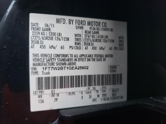 Photo 9 VIN: 1FT7W2BT1GEA25602 - FORD F250 SUPER 