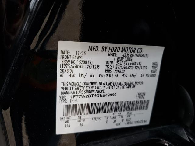 Photo 9 VIN: 1FT7W2BT1GEB49899 - FORD F250 SUPER 