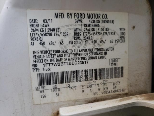 Photo 9 VIN: 1FT7W2BT2BEC23517 - FORD F250 SUPER 