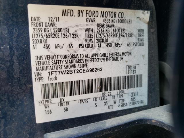 Photo 9 VIN: 1FT7W2BT2CEA98262 - FORD F250 SUPER 