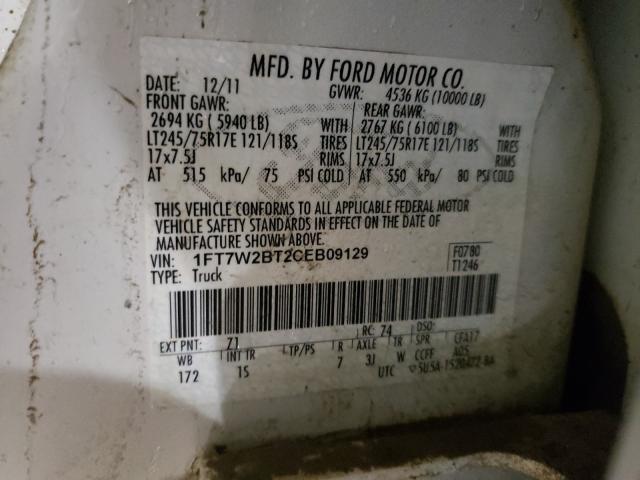 Photo 9 VIN: 1FT7W2BT2CEB09129 - FORD F250 SUPER 