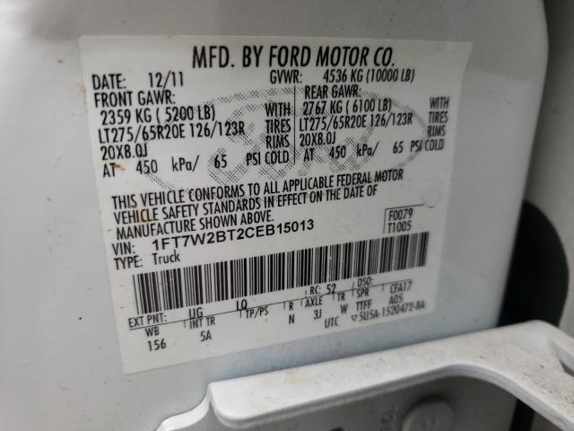 Photo 9 VIN: 1FT7W2BT2CEB15013 - FORD F250 SUPER 