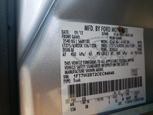 Photo 9 VIN: 1FT7W2BT2CEC84948 - FORD F250 SUPER 