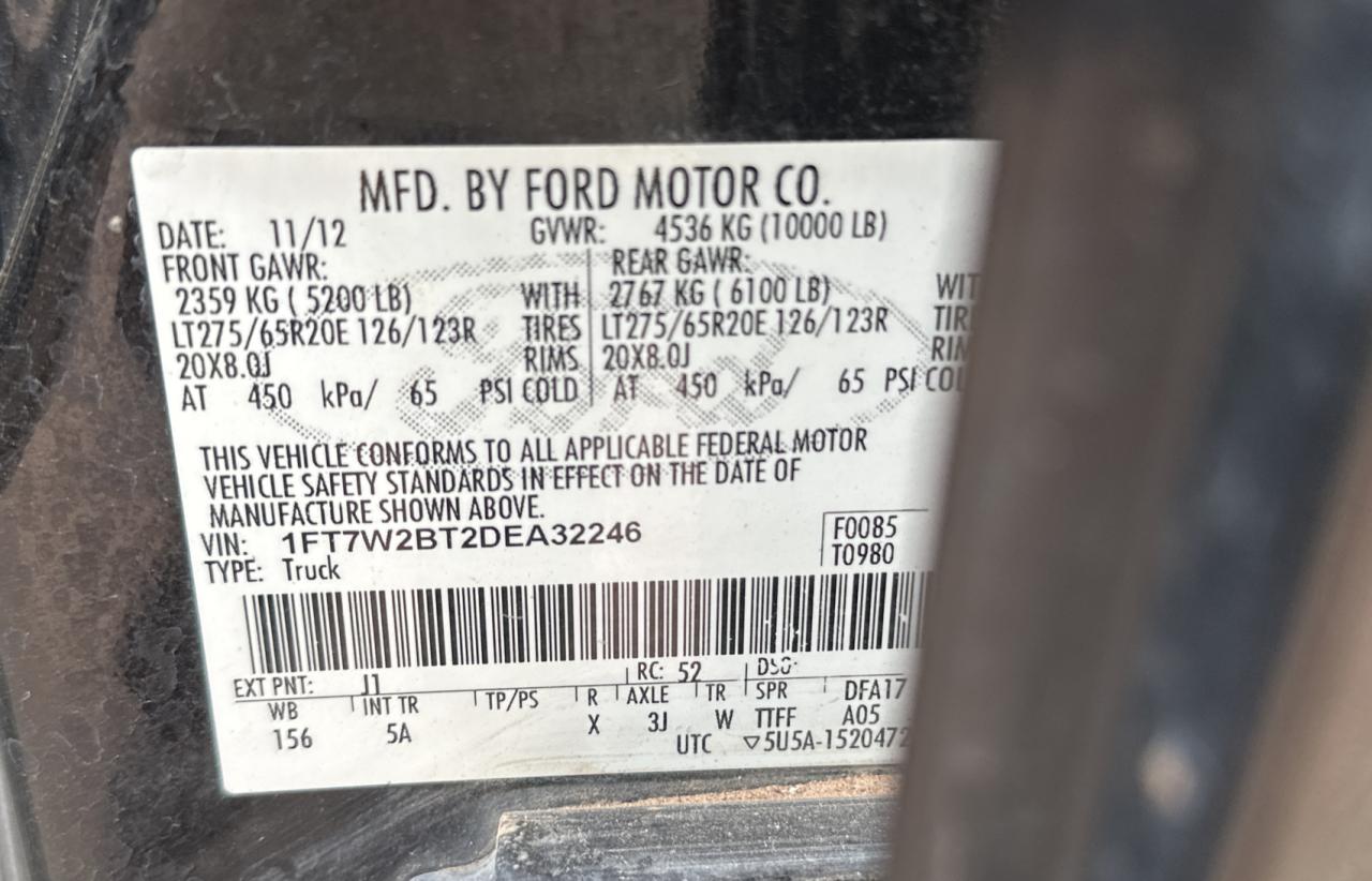 Photo 9 VIN: 1FT7W2BT2DEA32246 - FORD F250 