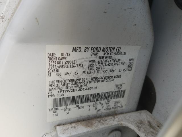 Photo 9 VIN: 1FT7W2BT2DEA63108 - FORD F250 SUPER 