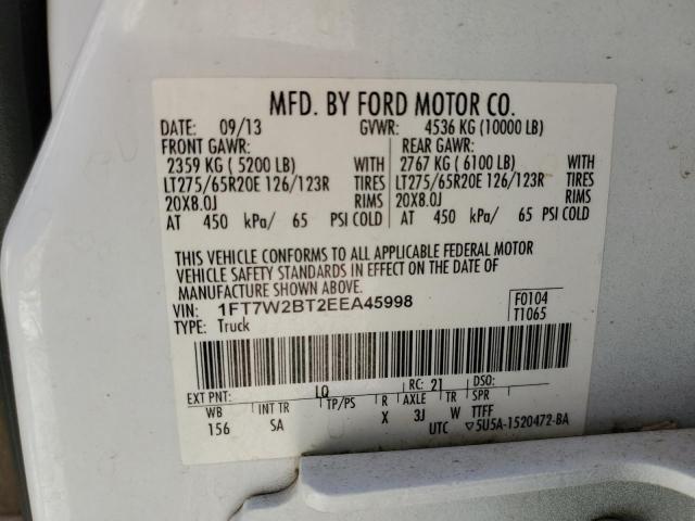 Photo 9 VIN: 1FT7W2BT2EEA45998 - FORD F250 SUPER 