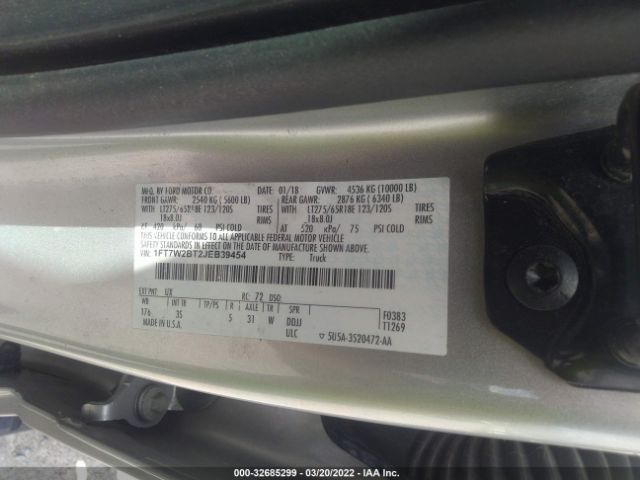 Photo 8 VIN: 1FT7W2BT2JEB39454 - FORD SUPER DUTY F-250 SRW 