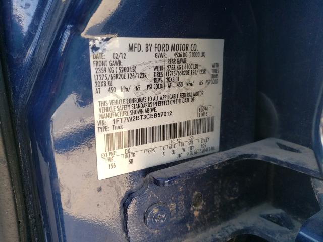 Photo 9 VIN: 1FT7W2BT3CEB57612 - FORD F250 SUPER 