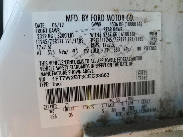 Photo 11 VIN: 1FT7W2BT3CEC33863 - FORD F250 SUPER 