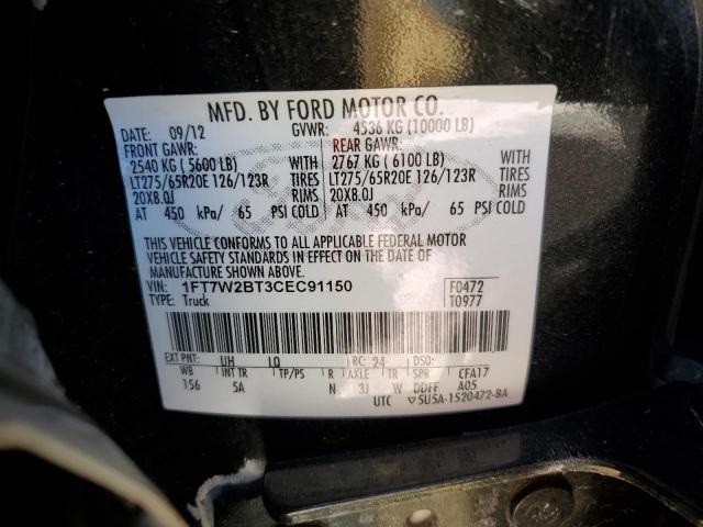 Photo 9 VIN: 1FT7W2BT3CEC91150 - FORD F250 SUPER 