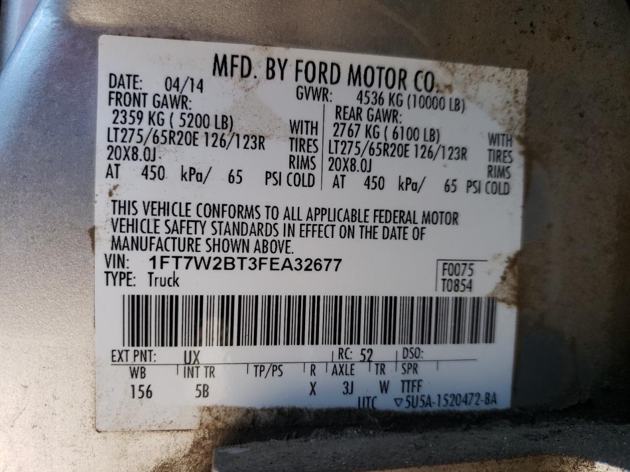 Photo 9 VIN: 1FT7W2BT3FEA32677 - FORD F250 